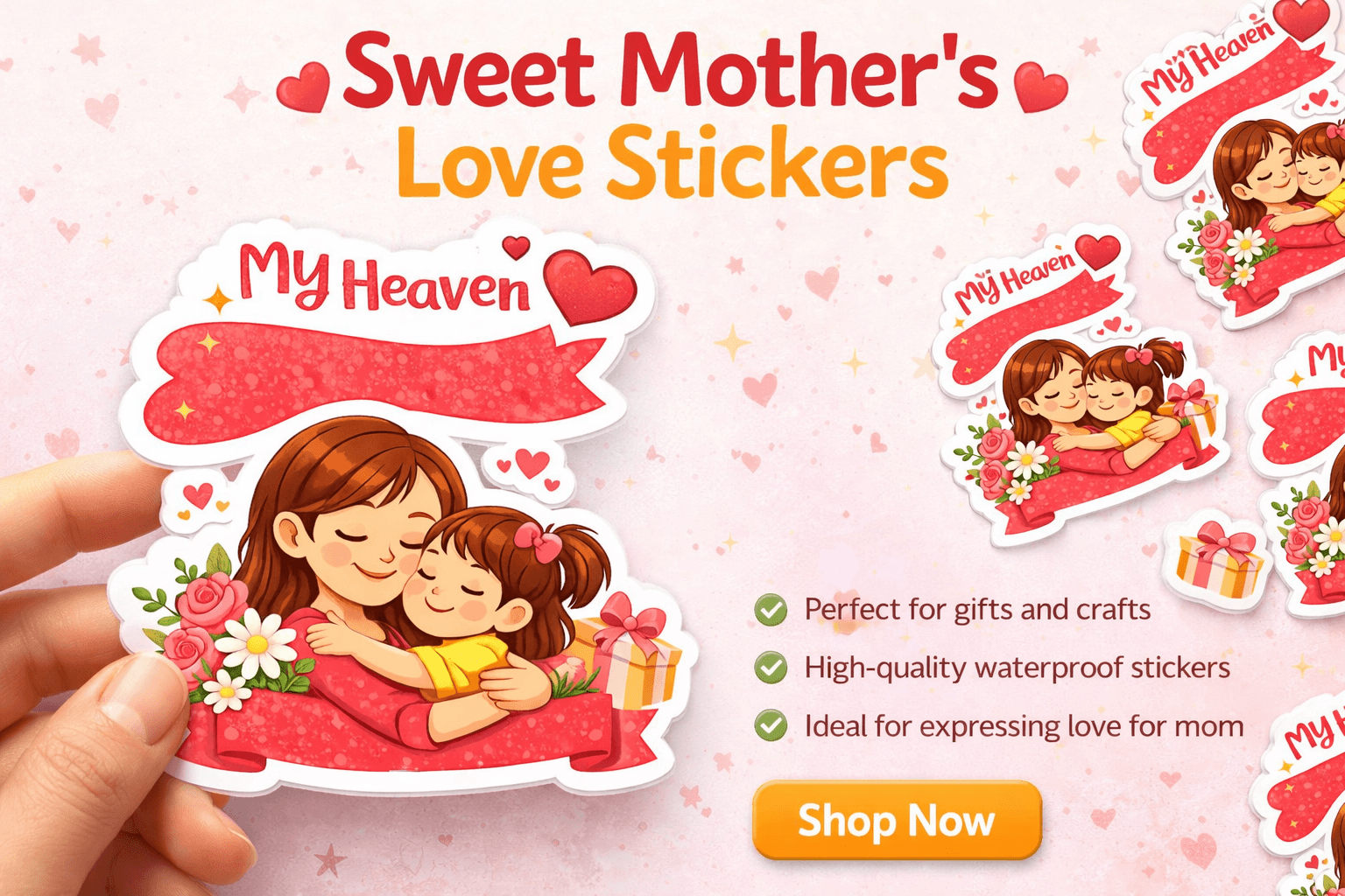 اربح من  ستيكرات حب الأم 💖 – تصميم PNG جاهز للبيع وإعادة البيع